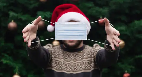 Decoración navideña durante la Navidad de 2020